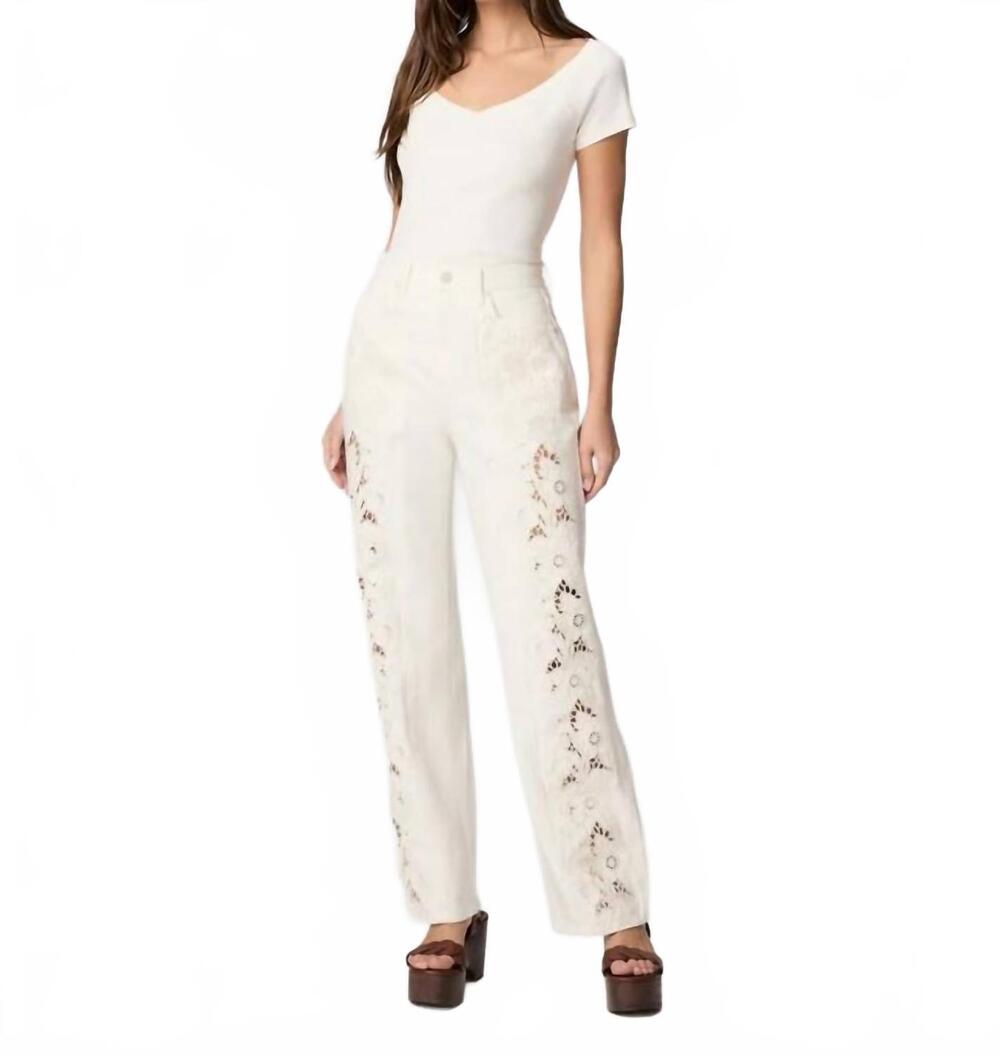 NEW PAIGE sawyer straight jean in tonal ecru